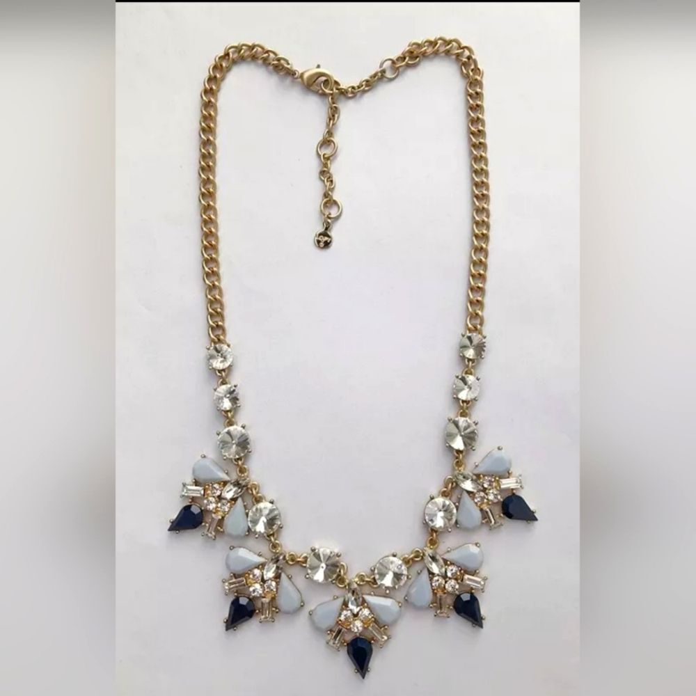 LOFT Gold and Blue Statement Necklace